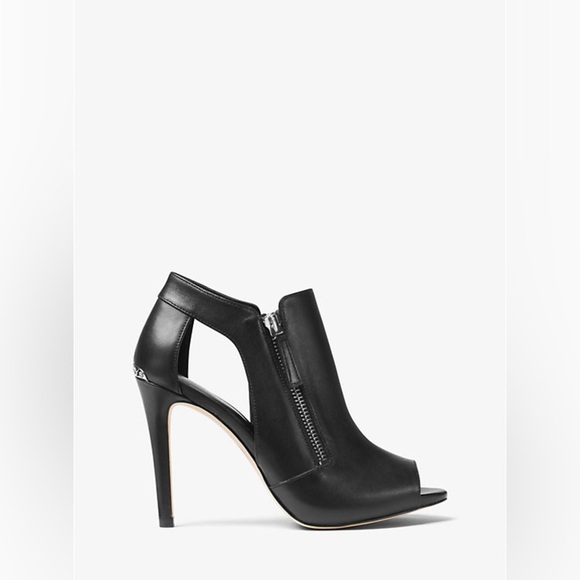 Michael Kors Clara Peep-Toe‎ Leather Pump Size 7 - Picture 3 of 16